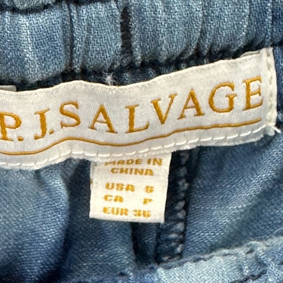 PJ Salvage Tie Dye 100% Cotton Raw Hem Lounge Pajama Sleep Pants - Navy - Small - Picture 5 of 10